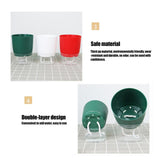 Automatic Self Watering Flower Pot Double Layer Design Water Storage Planter for Office Home Gardening