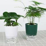 Automatic Self Watering Flower Pot Double Layer Design Water Storage Planter for Office Home Gardening