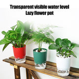 Automatic Self Watering Flower Pot Double Layer Design Water Storage Planter for Office Home Gardening