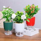Automatic Self Watering Flower Pot Double Layer Design Water Storage Planter for Office Home Gardening