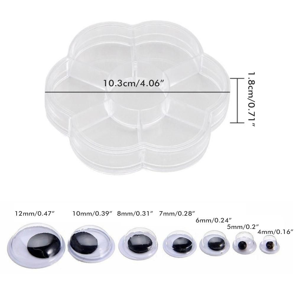 500 Pieces Plastic Doll Eyes Stickers Round Wiggle Eyes Self Adhesive Googly Eyes for Scrapbooking DIY Crafts Doll Supplies