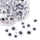 500 Pieces Plastic Doll Eyes Stickers Round Wiggle Eyes Self Adhesive Googly Eyes for Scrapbooking DIY Crafts Doll Supplies - Top-Down View