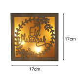 Wooden Eid Crafts Night Light 3D Ramadan Mubarak Lamp Handmade Wooden Moon Star LED Lights Decoration