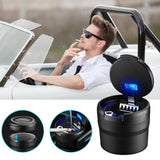 Car Ashtrays with Lid and LED Light Portable Ashtray for Car Mini Car Trash Can Waterproof for Outdoor Travel Home Use