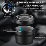 Car Ashtrays with Lid and LED Light Portable Ashtray for Car Mini Car Trash Can Waterproof for Outdoor Travel Home Use