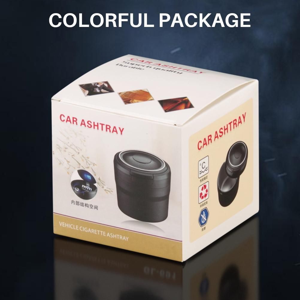 Car Ashtrays with Lid and LED Light Portable Ashtray for Car Mini Car Trash Can Waterproof for Outdoor Travel Home Use
