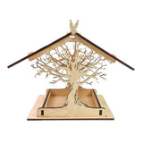 Wooden Bird Feeder Hanging Seed Container Tray for Wild Birds Home Garden Yard Tree Decoration