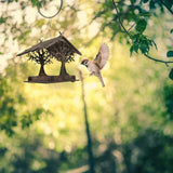 Wooden Bird Feeder Hanging Seed Container Tray for Wild Birds Home Garden Yard Tree Decoration
