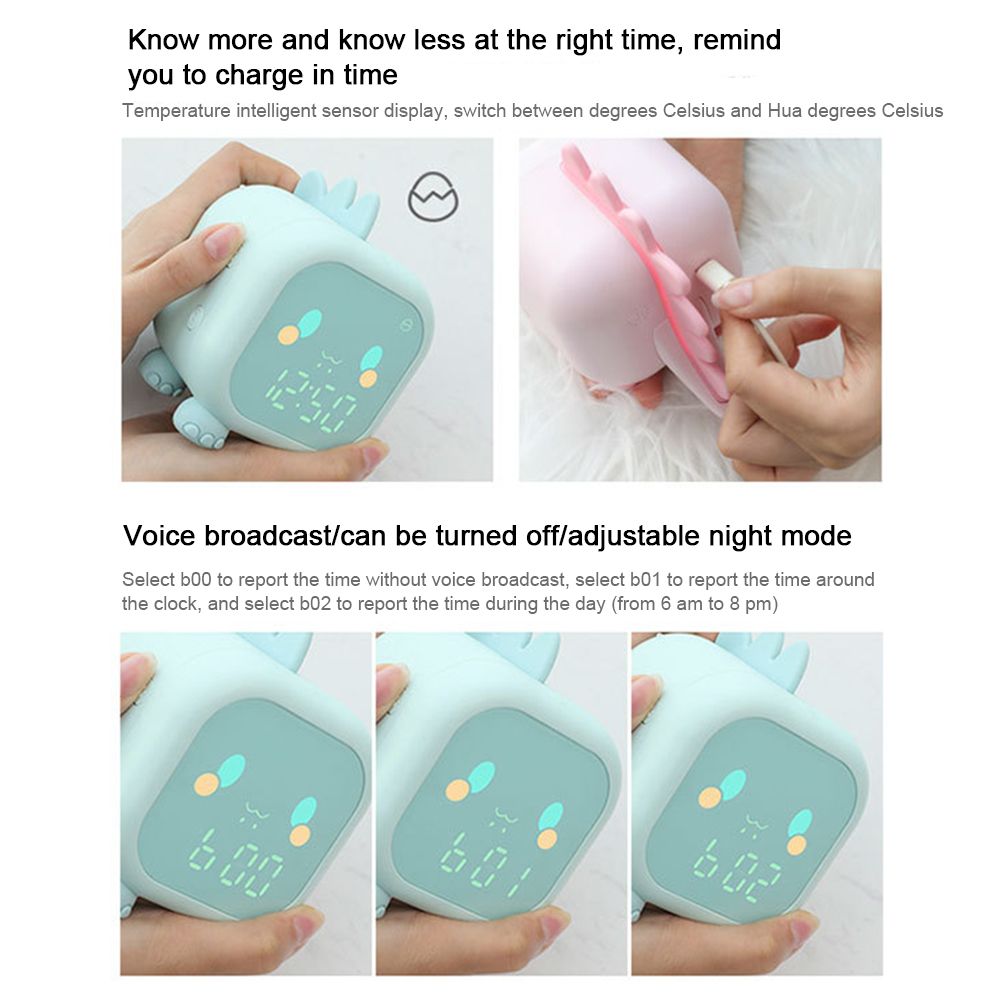 Kids Alarm Clock Cute Dinosaur Digital Alarm Clock for Kids Bedside Clock Children s Sleep Trainier Wake Up Light and Night Light