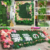 Artificial Green Plant Simulation Green Grass Home Wall Decoration Hotels Cafes Backdrops - Rear View