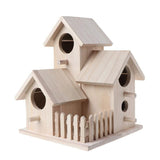 Wooden Bird House Fence Birdhouse Hanging Decoration Practical Bird Nest Wooden Box - Front View