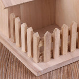 Wooden Bird House Fence Birdhouse Hanging Decoration Practical Bird Nest Wooden Box - Rear View