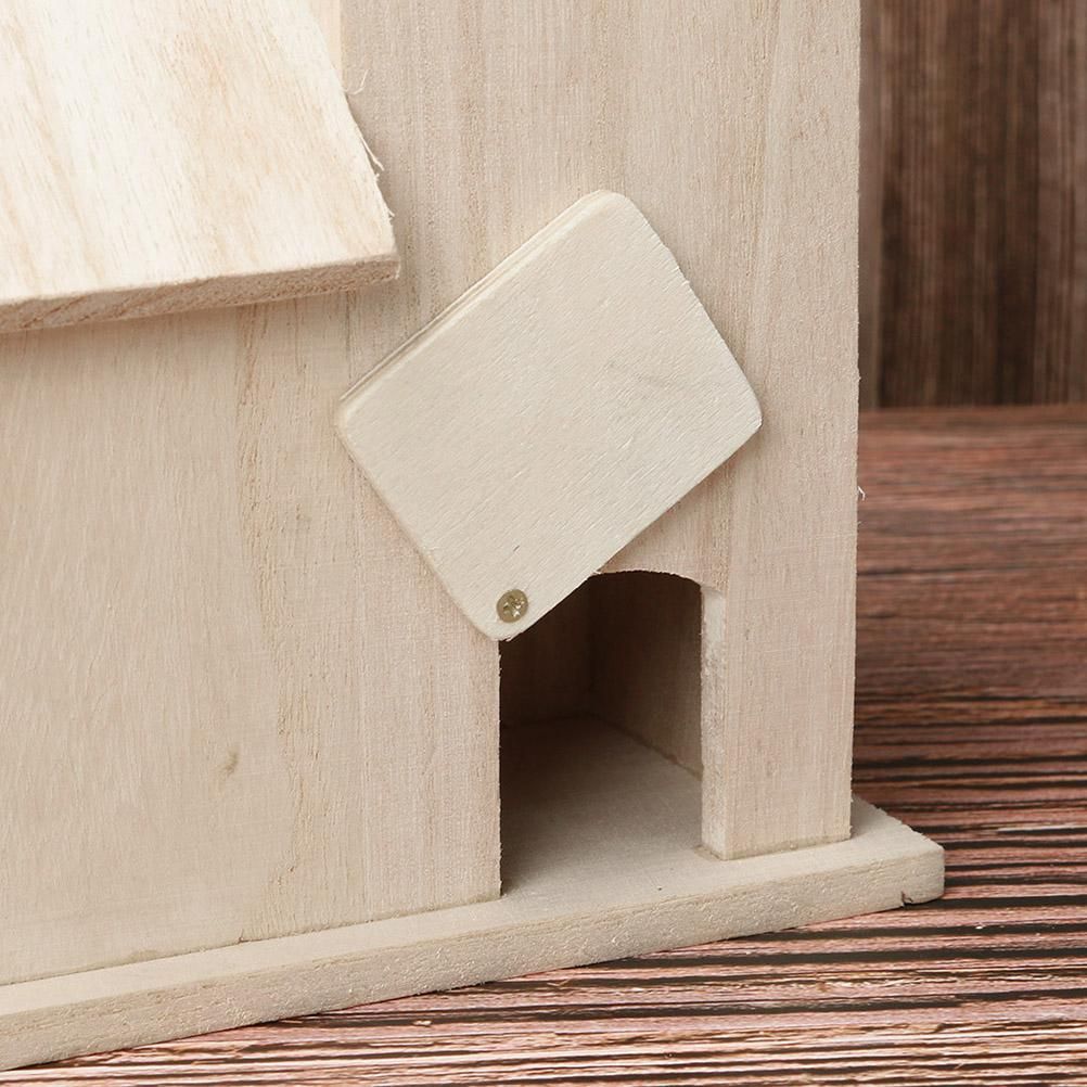 Wooden Bird House Fence Birdhouse Hanging Decoration Practical Bird Nest Wooden Box