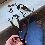 Metal Bird Ornaments Bird Silhouette Garden Art for Home Garden Yard Decoration - Top-Down View