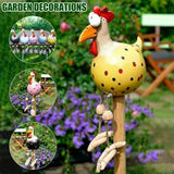 Garden Decoration Ceramic Chicken Hilde Decoration Animal Figurine Ornament for Home Decorative Craft - Rear View