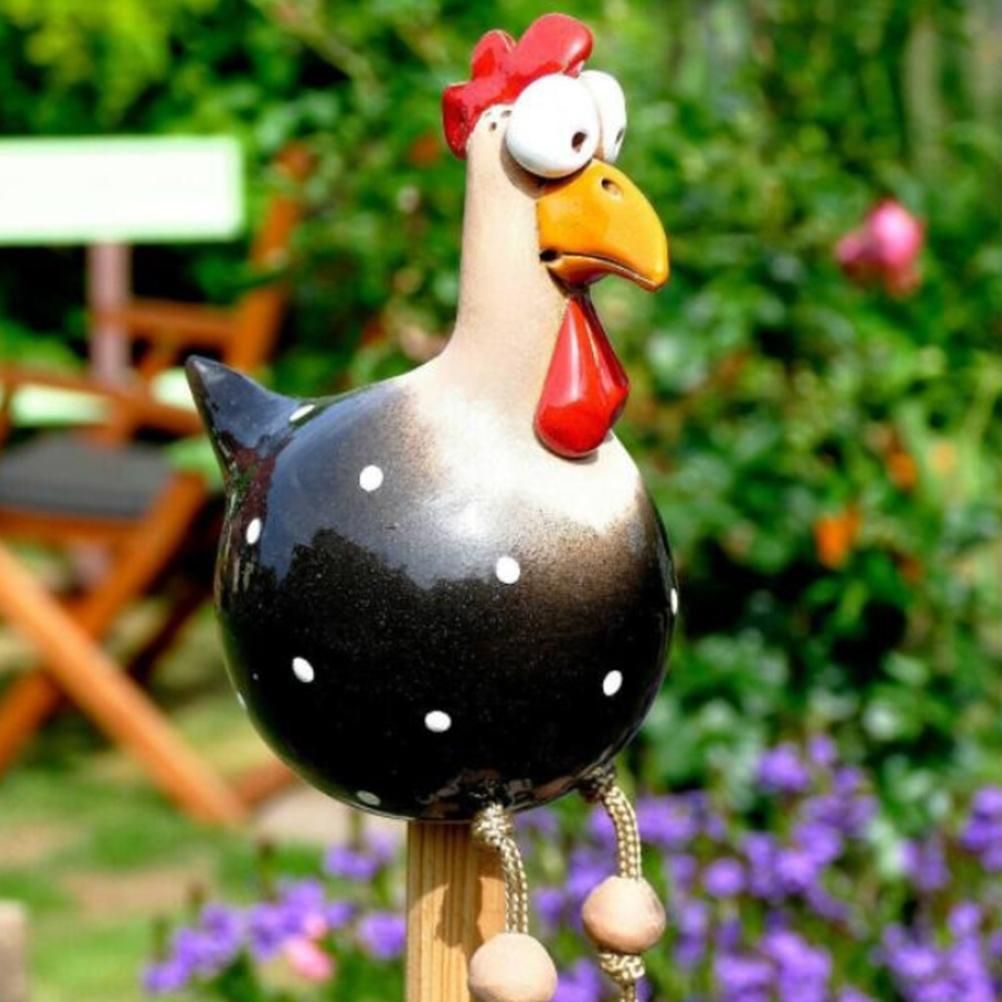 Garden Decoration Ceramic Chicken Hilde Decoration Animal Figurine Ornament for Home Decorative Craft
