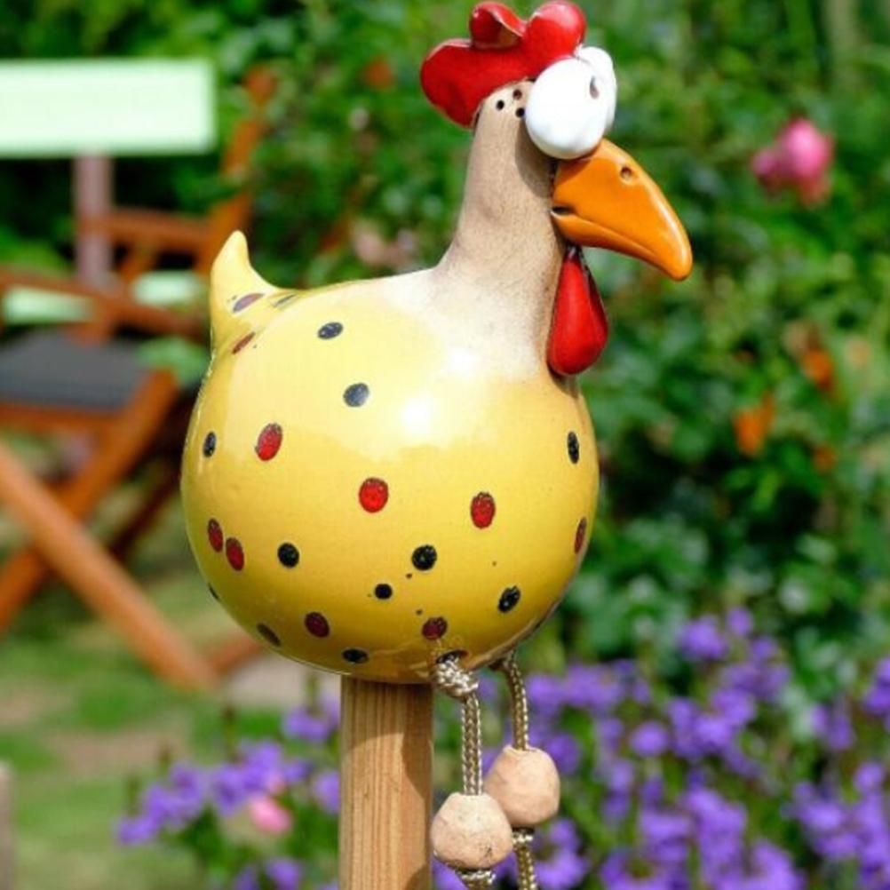 Garden Decoration Ceramic Chicken Hilde Decoration Animal Figurine Ornament for Home Decorative Craft