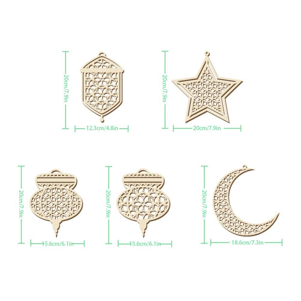Eid Mubarak Pendant Eid Mubarak Festival Party Decor Supplies Nontoxic Home Decoration for Doors Windows