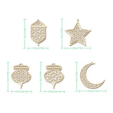 Eid Mubarak Pendant Eid Mubarak Festival Party Decor Supplies Nontoxic Home Decoration for Doors Windows - Side View