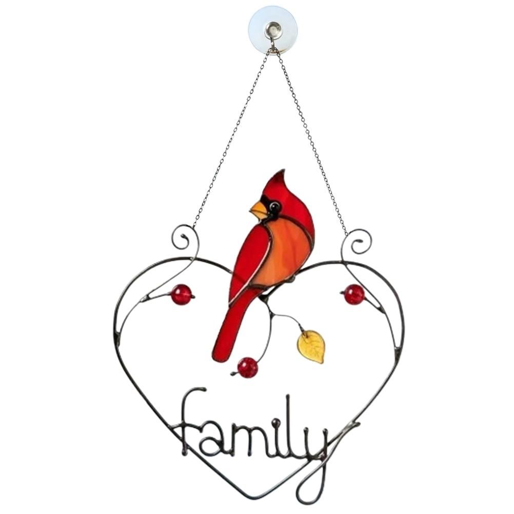 Stained Window Panel Hanging Bird Ornaments Window Suncatcher for Home Decoration