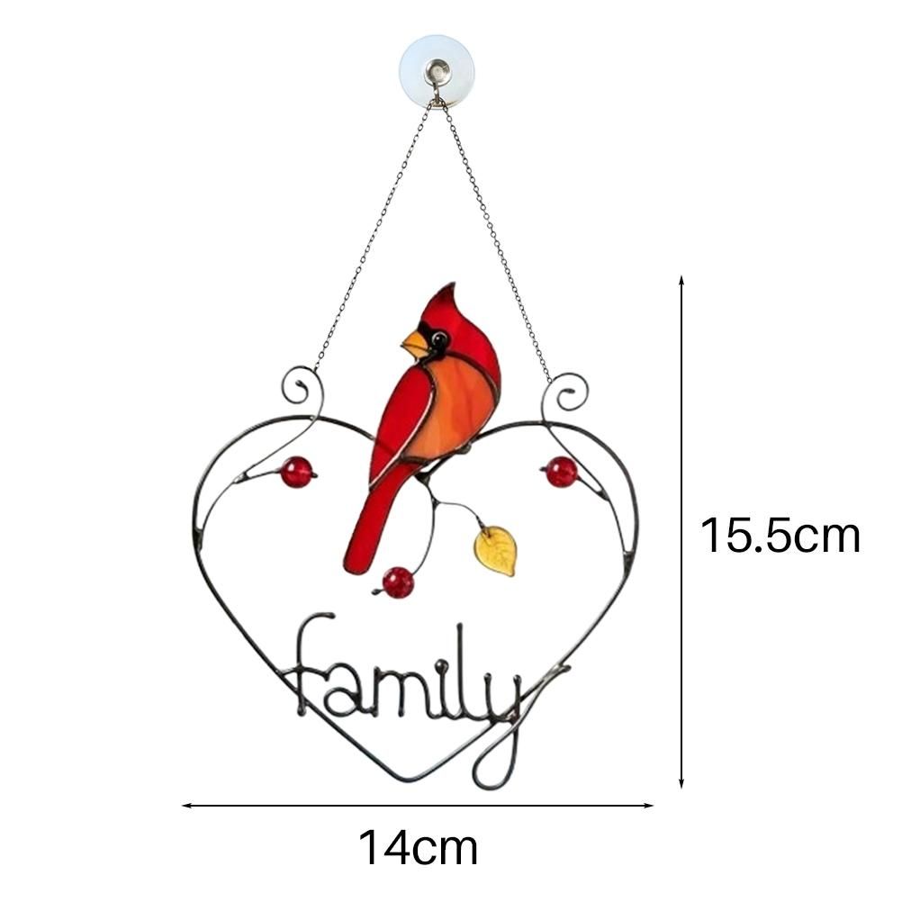 Stained Window Panel Hanging Bird Ornaments Window Suncatcher for Home Decoration