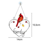 Stained Window Panel Hanging Bird Ornaments Window Suncatcher for Home Decoration