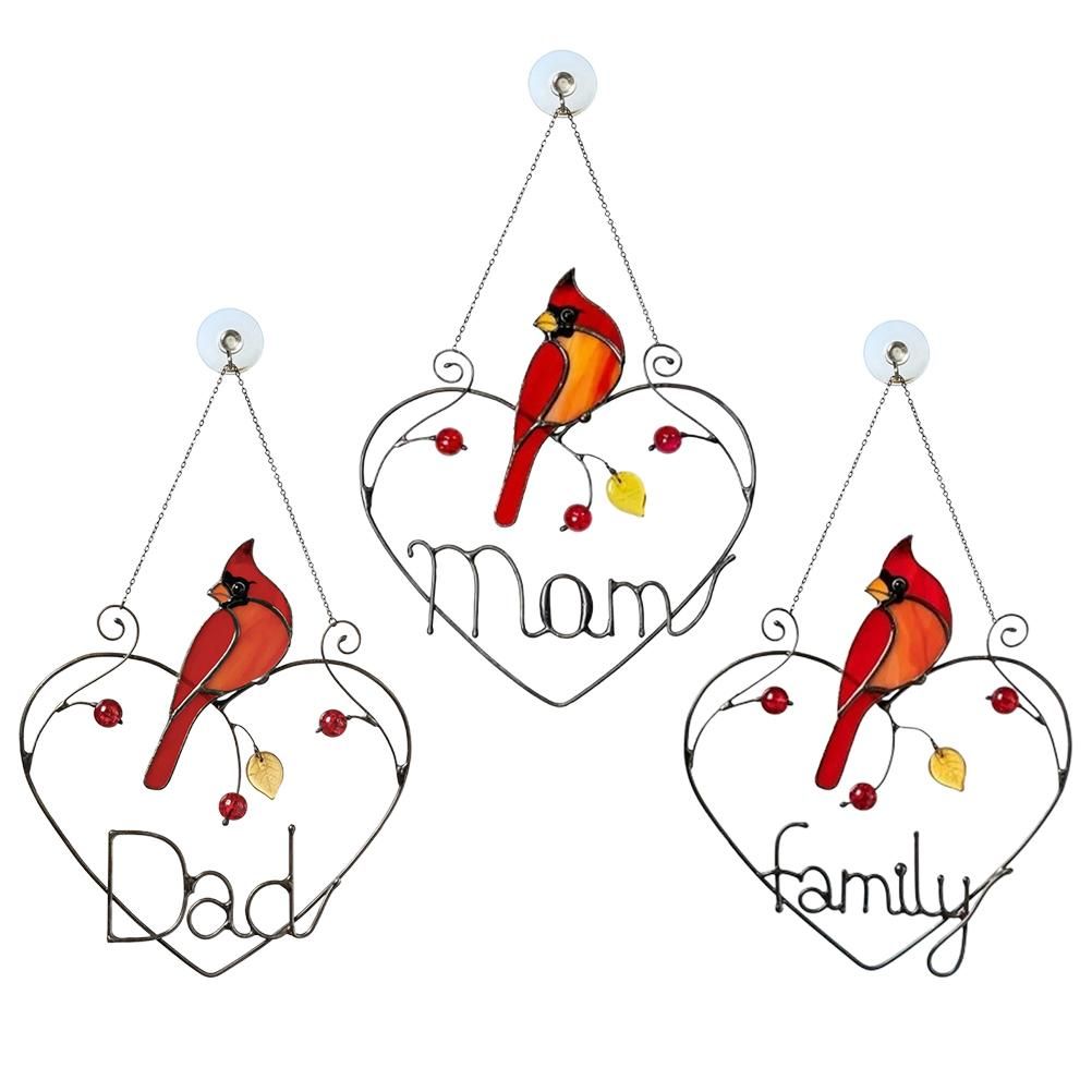 Stained Window Panel Hanging Bird Ornaments Window Suncatcher for Home Decoration