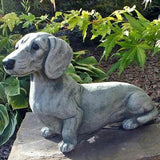Garden Dog Statue Ornament Realistic Resin Animal Sculpture for Outdoor Decoration Dog Lover Gift - Rear View