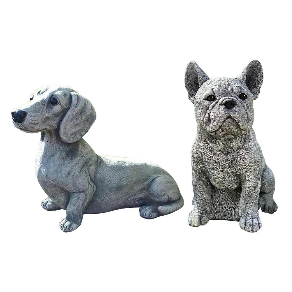Garden Dog Statue Ornament Realistic Resin Animal Sculpture for Outdoor Decoration Dog Lover Gift