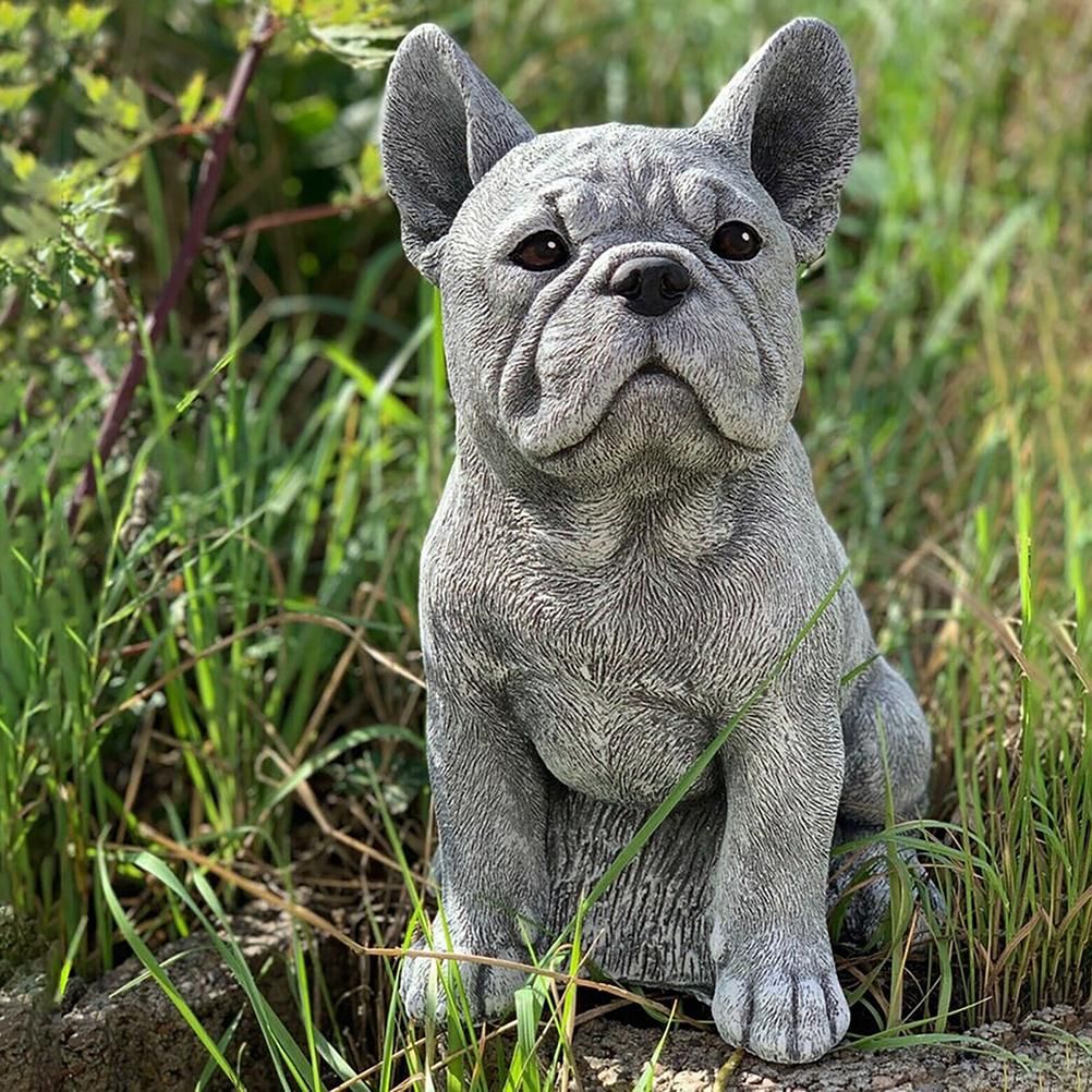 Garden Dog Statue Ornament Realistic Resin Animal Sculpture for Outdoor Decoration Dog Lover Gift