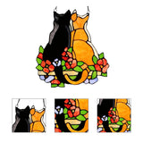 Stained Glass Cats Window Panel Stained Suncatcher Hanging Ornaments Home Decoration