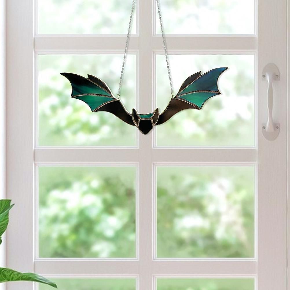 Window Panel Hanging Bat Suncatcher Wall Art Ornaments for Window Indoor Outdoor Decor