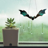 Window Panel Hanging Bat Suncatcher Wall Art Ornaments for Window Indoor Outdoor Decor - Rear View