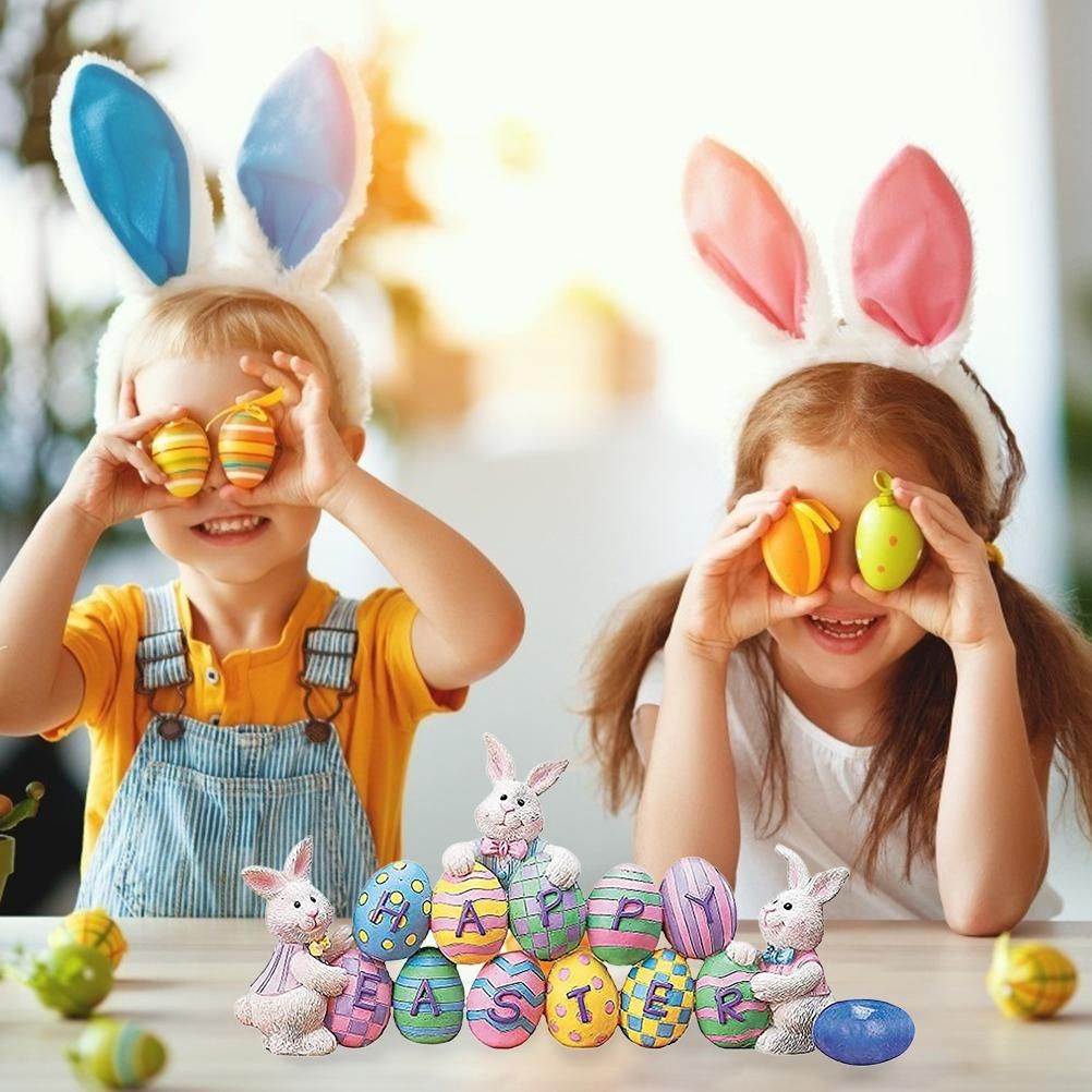 Easter Spring Bunny Decoration Tabletop Easter Decorations Cute Craft Easter Bunny Figures Farmhouse Home Decor
