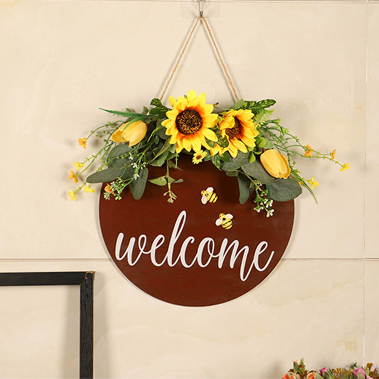 Welcome Sign Multifunctional Delicate Stylish Handcrafted Welcome Wreath Decoration for Front Door