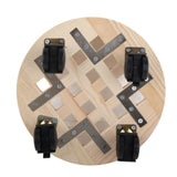 Wooden Mobile Flower Tray with 6 Wheels 360 Degree Rotating Rolling Plant Stand for Home