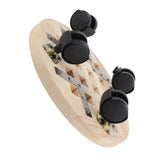 Wooden Mobile Flower Tray with 6 Wheels 360 Degree Rotating Rolling Plant Stand for Home