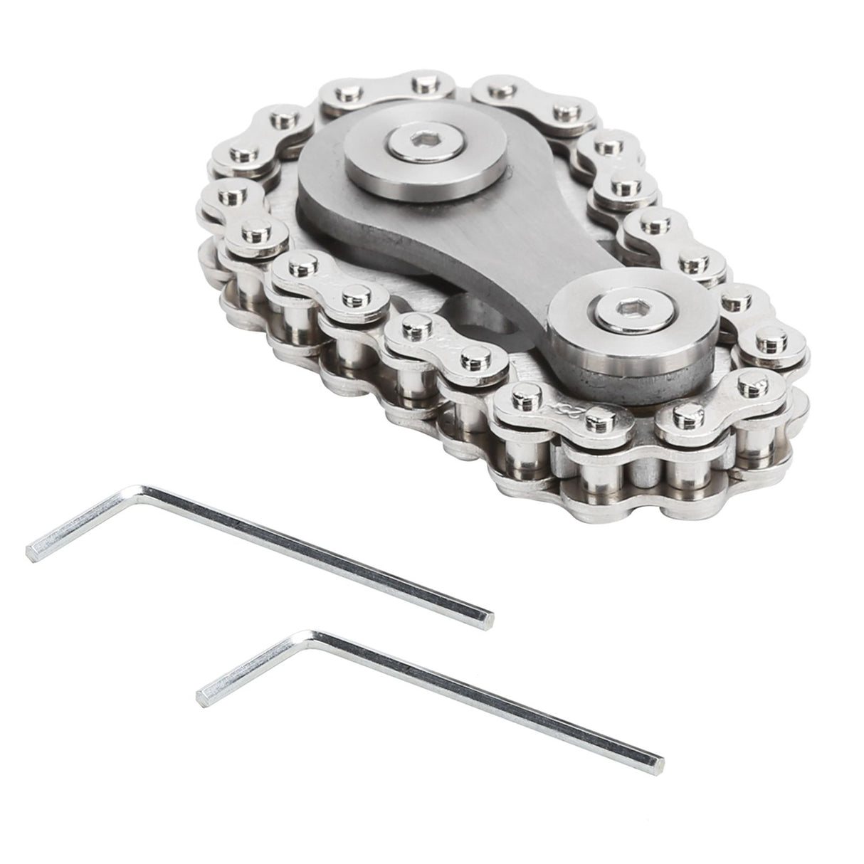 Sprocket Fingertip Gearwheel Rotating Sprocket Flywheel Toy Relieve Stress Decompression ToySilver