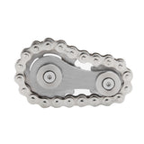 Sprocket Fingertip Gearwheel Rotating Sprocket Flywheel Toy Relieve Stress Decompression ToySilver - Rear View