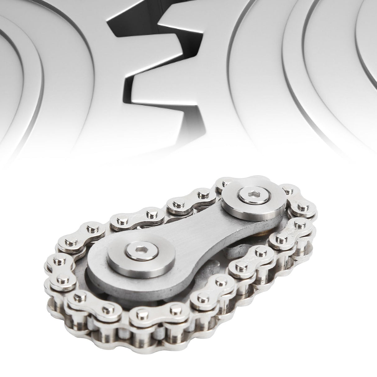Sprocket Fingertip Gearwheel Rotating Sprocket Flywheel Toy Relieve Stress Decompression ToySilver