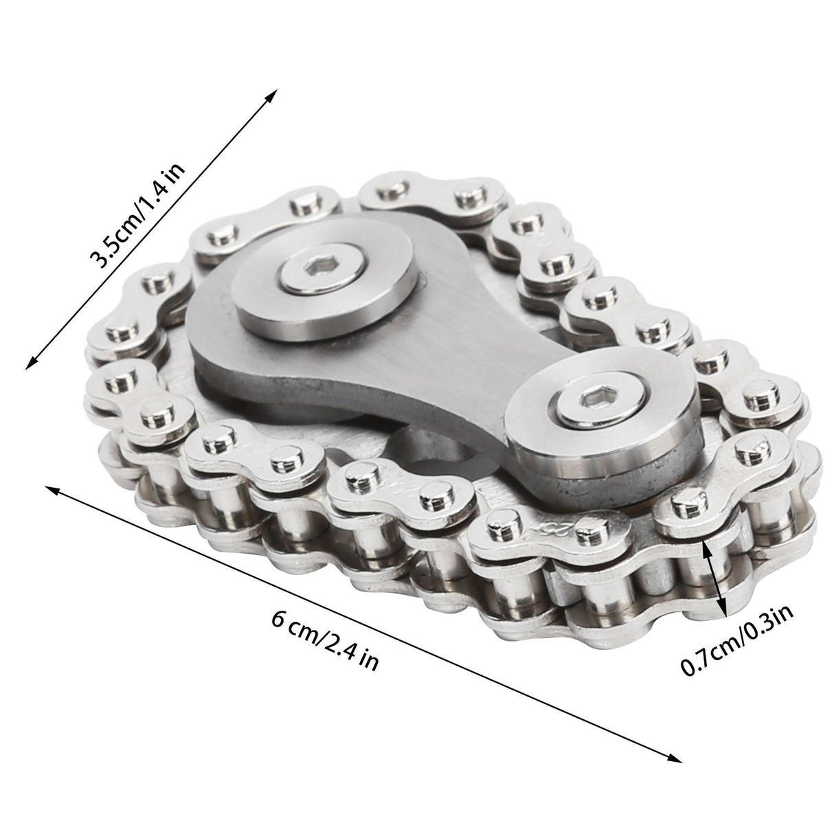 Sprocket Fingertip Gearwheel Rotating Sprocket Flywheel Toy Relieve Stress Decompression ToySilver