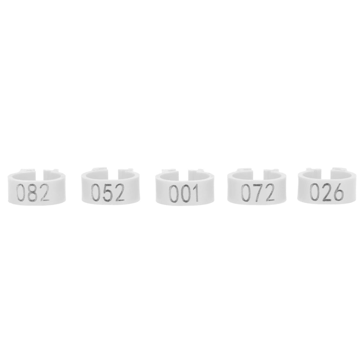 001-100 Numbered Bird Foot Ring Reusable Pigeons Identify Clip Poultry AccessoryWhite