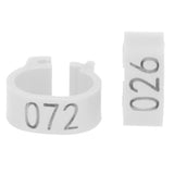 001-100 Numbered Bird Foot Ring Reusable Pigeons Identify Clip Poultry AccessoryWhite - Low Angle