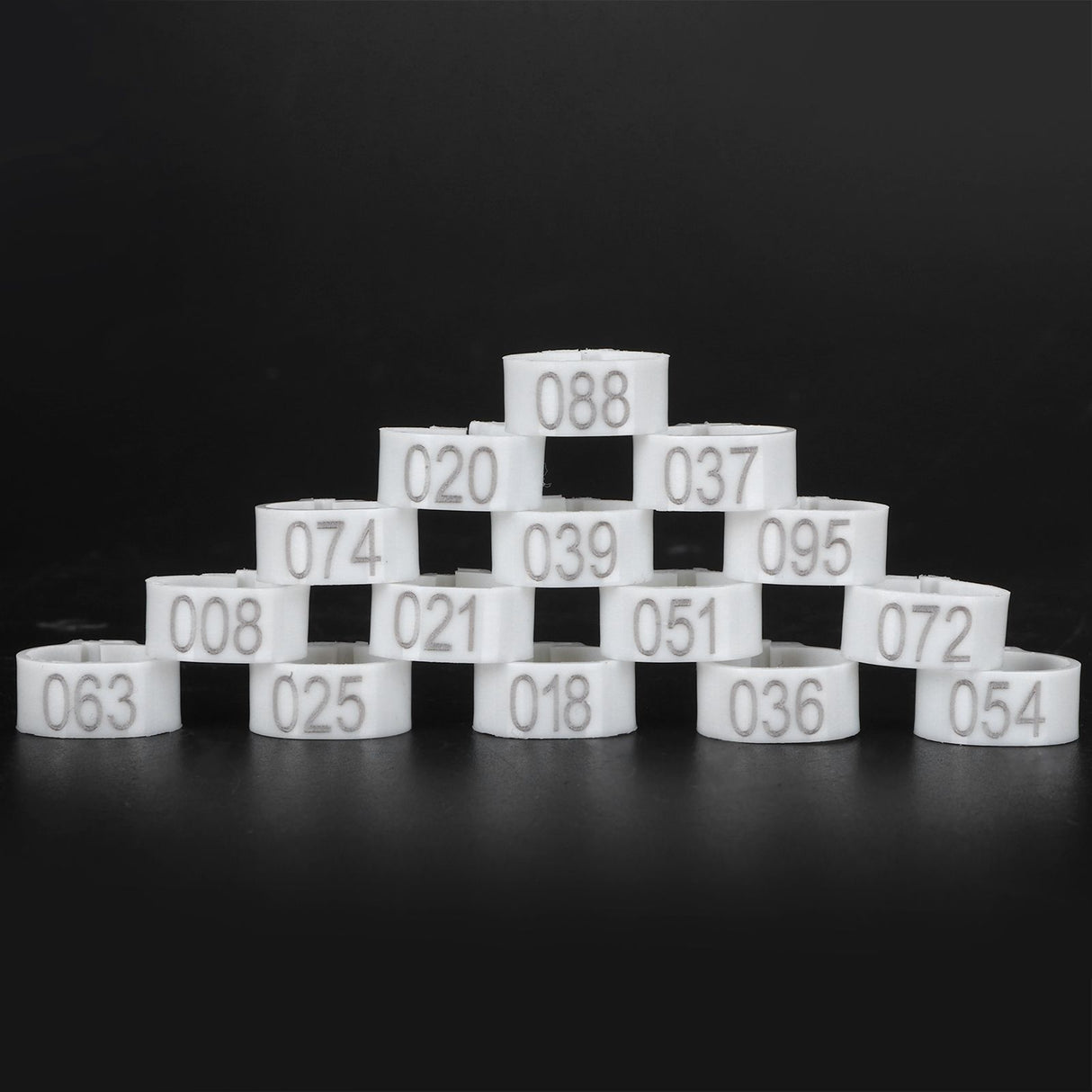 001-100 Numbered Bird Foot Ring Reusable Pigeons Identify Clip Poultry AccessoryWhite