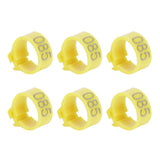 100Pcs Bird Foot Rings Bands 10mm 001-100 Numbered Pigeons Identify Clip Poultry SupplyYellow - Rear View