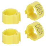 100Pcs Bird Foot Rings Bands 10mm 001-100 Numbered Pigeons Identify Clip Poultry SupplyYellow - Low Angle
