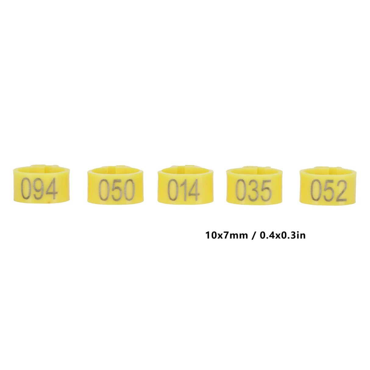 100Pcs Bird Foot Rings Bands 10mm 001-100 Numbered Pigeons Identify Clip Poultry SupplyYellow