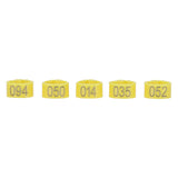 100Pcs Bird Foot Rings Bands 10mm 001-100 Numbered Pigeons Identify Clip Poultry SupplyYellow