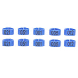100Pcs Bird Foot Rings Bands 10mm 001-100 Numbered Pigeons Identify Clip Poultry SupplyBlue