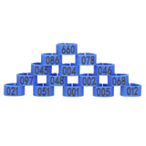 100Pcs Bird Foot Rings Bands 10mm 001-100 Numbered Pigeons Identify Clip Poultry SupplyBlue - Side View